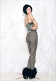 VINTAGE Y2K CAPRI TROUSERS IN GREY