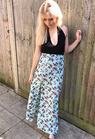 FLORAL SPLIT LEG MAXI SKIRT