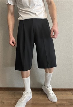 GUCCI BLACK oversized classic wool shorts unisex
