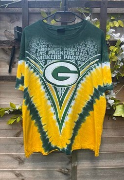 Green Bay Packers Majestic Vintage Green Tie Dye T-Shirt