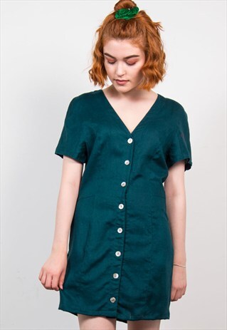 VINTAGE 90'S DARK GREEN MINI DRESS