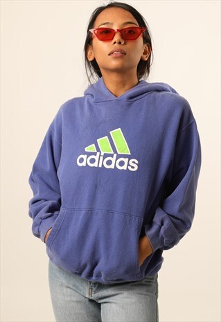 VINTAGE ADIDAS PRINTED LOGO HOODIE