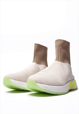 Platform sock shoes gradient sneakers running shoes white