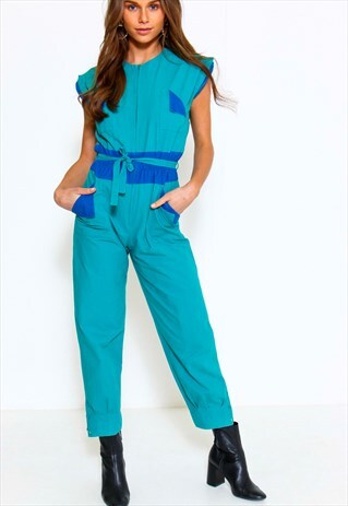 VINTAGE 90'S COLOUR BLOCK JUMPSUIT