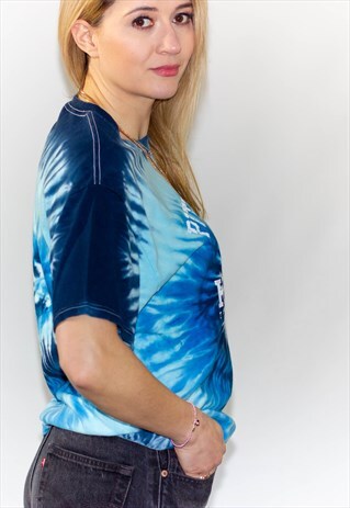 VINTAGE 90'S BLUE PITTSBURGH TIE DIE T-SHIRT