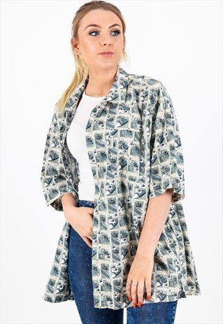 VINTAGE COLUMBIA PATTERNED SHIRT S459