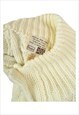 VINTAGE CABLE KNIT KNITTED CARDIGAN CREAM LADIES LARGE