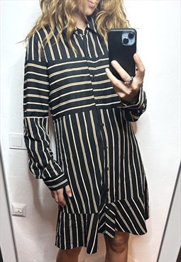 Striped Shirt Dress - Small