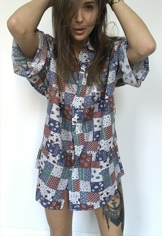 PATTERNED OVERSIZED RETRO VINTAGE UNISEX FESTIVAL SHIRT