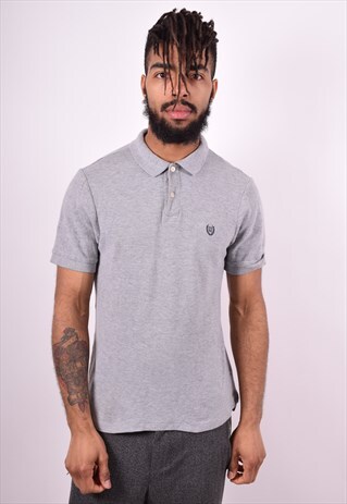 CHAPS RALPH LAUREN MENS VINTAGE POLO SHIRT MEDIUM GREY 90'S