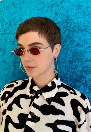 SMALL SQUARE 90'S STYLE SUNGLASSES IN PINK