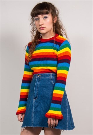 VINTAGE 90'S DARK BLUE DENIM RAW HEM MINI SKIRT