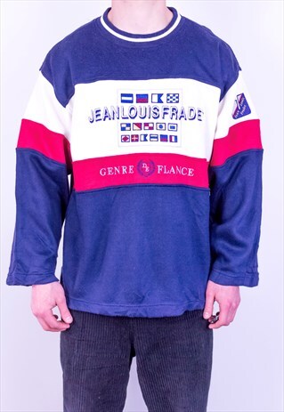 VINTAGE EMBROIDERED SWEATSHIRT JEAN LOUIS FRADET LARGE