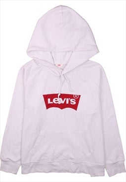 Vintage 90's Levi's Hoodie Pullover Spellout White XLarge