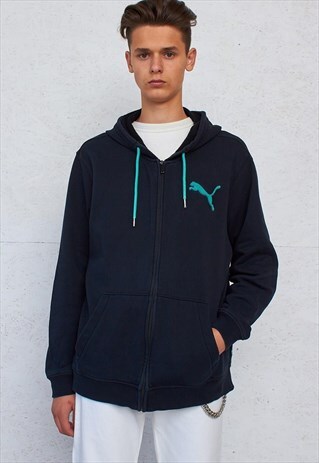 VINTAGE NAVY PUMA TRACK HOODIE JACKET