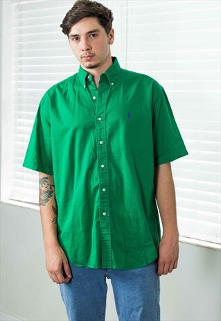 VINTAGE POLO RALPH LAUREN SHIRT LOGO 90S M 10