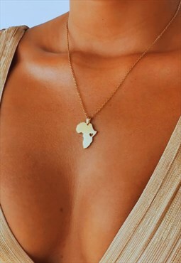 Africa map with a heart necklace 