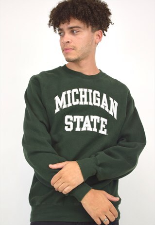VINTAGE 90S GREEN "MICHICGAN STATE" SWEATER