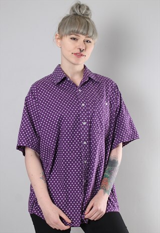VINTAGE 80S PATTERNED OVERSIZE SHIRT