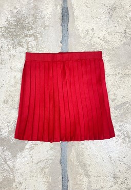Pleated skirt red