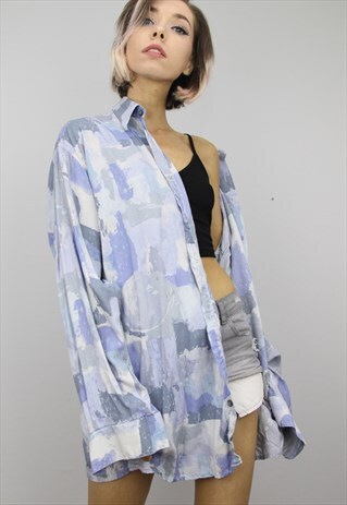 VINTAGE 80S/90S OVERSIZED PATTERNED SHIRT