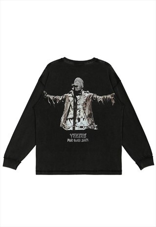 KALODIS VINTAGE MASKED MAN DISTRESSED SWEATSHIRT