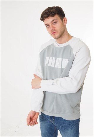 VINTAGE PUMA SWEATSHIRT BIG LOGO WHITE
