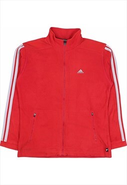 Adidas 90's Spellout Zip Up Fleece Medium Red
