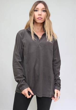 VINTAGE RETRO OVERSIZED COLUMBIA 1/4 ZIP FLEECE TOP
