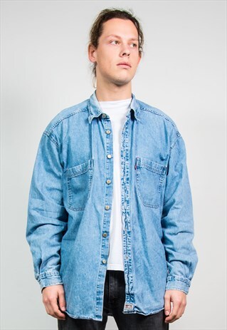 LEVIS 90'S VINTAGE DENIM WESTERN SHIRT SNAP FASTEN