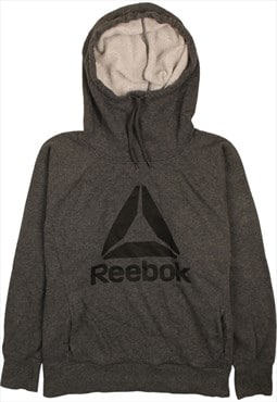 Vintage 90's Reebok Hoodie Spellout Grey XLarge