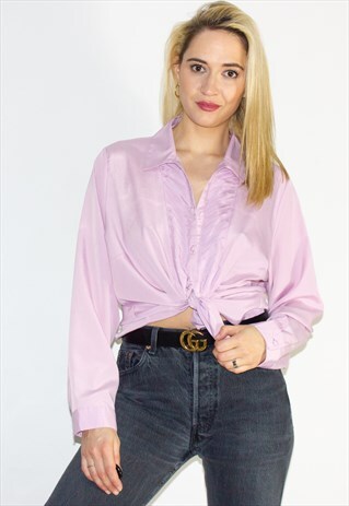 VINTAGE 90'S LILAC SATIN SHIRT