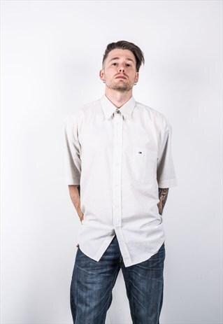 TOMMY HILFIGER VINTAGE 1990S BEIGE SHIRT