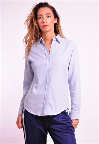 VINTAGE OXFORD STYLE BLUE FLANNEL SHIRT