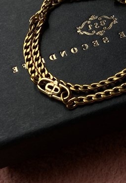 Authentic CD mini Oval Dior pendant- Reworked Bracelet
