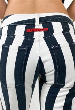 Vintage 90s stripes regular waiste pants 