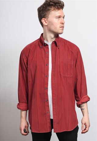 VINTAGE CORDUROY CORD STRIPED SHIRT