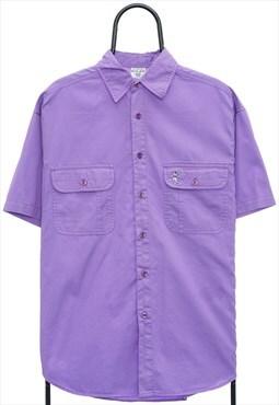 Vintage Purple Short Sleeved Shirt Womens