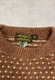 EDDIE BAUER KNITTED JUMPER REINDEER PATTERNED KNIT SWEATER