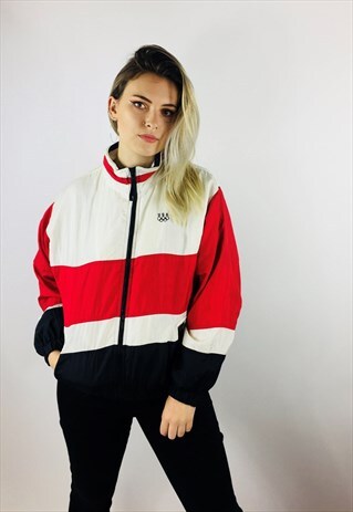 VINTAGE USA OLYMPICS 80S RAVE WINDBREAKER JACKET