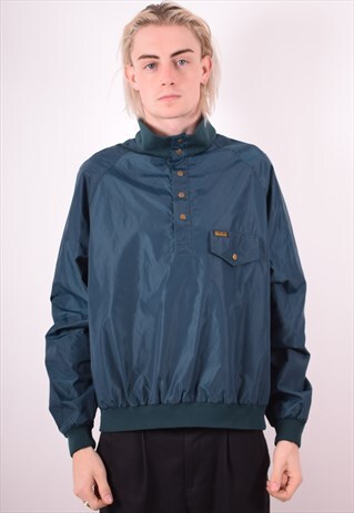 EDDIE BAUER MENS VINTAGE PULLOVER JACKET LARGE GREEN 90S