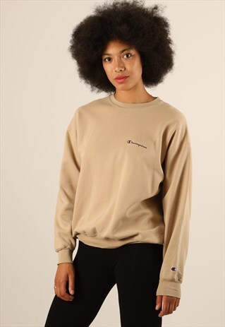 VINTAGE CHAMPION PRINT LOGO SPELLOUT SWEATSHIRT