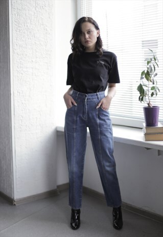 VINTAGE 90'S BLUE HIGH WAISTED CARROT JEANS