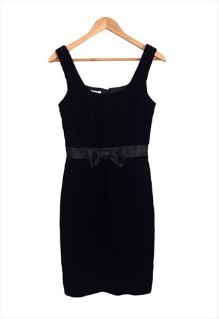 VINTAGE 1980S BLACK VELVET PARTY DRESS