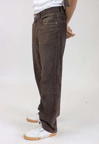 VINTAGE 90S TRUSSARDI JEANS BROWN CORD TROUSERS