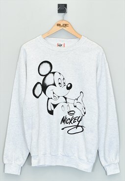 Vintage 1980's Mickey Mouse Sweatshirt Grey Large 