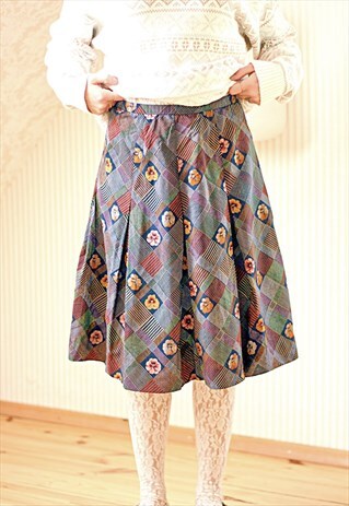 NAVY FLORAL VINTAGE FRENCH SKIRT