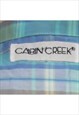 VINTAGE CHECKED CABIN BLUE & LIGHT BROWN CREEK SHIRT - L