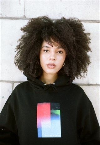 HOODIE IN BLACK WITH PHOTO LIGHT LEAK 2 PRINT
