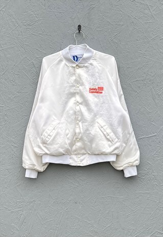 VINTAGE DUNBROOKE WHITE BASEBALL JACKET